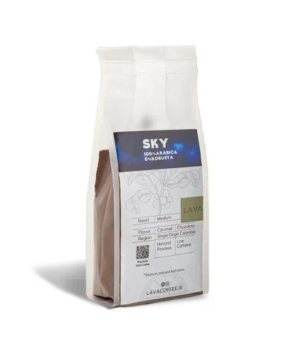 پودر قهوه ۱۰۰ درصد عربیکا کلمبیا سوپریمو Sky